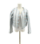 Bella Stripe Blue Cropped Quilted Jacket