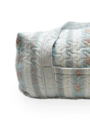 Bella Stripe Blue Quilted Weekender Duffle Bag