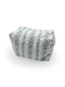 Bella Stripe Blue Quilted Makeup Bag