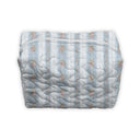 Bella Stripe Blue Quilted Makeup Bag