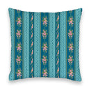 Bella Stripe Peacock Quilted 20" Pillow