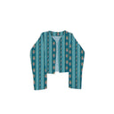 Bella Stripe Peacock Cropped Quilted Jacket