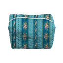 Bella Stripe Peacock Quilted Makeup Bag