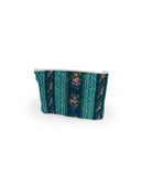 Bella Stripe Peacock Quilted Makeup Bag