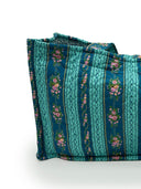 Bella Stripe Peacock Quilted Tote