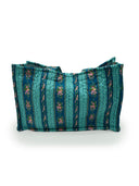 Bella Stripe Peacock Quilted Tote