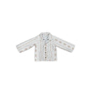 Bella Stripe White Youth Quilted Snap Jacket