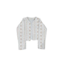 Bella Stripe White Cropped Quilted Jacket