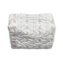 Bella Stripe White Quilted Makeup Bag