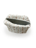 Bella Stripe White Quilted Makeup Bag