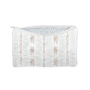 Bella Stripe White Quilted Makeup Bag