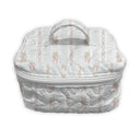 Bella Stripe White Quilted Travel Case