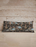 Birdie Charcoal Quilted Oblong 14" x33" Pillow