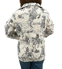 Birdie Linen/Black Quilted Snap Jacket