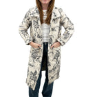 Birdie Linen / Black Quilted Duster