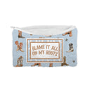 "Blame It All On My Roots" Blue Quilted Makeup Bag