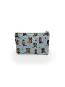 "Blame It All On My Roots" Blue Quilted Makeup Bag