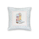 Framed Daisy Boots Patchwork Quilted Mini Pillow 8" x 8"