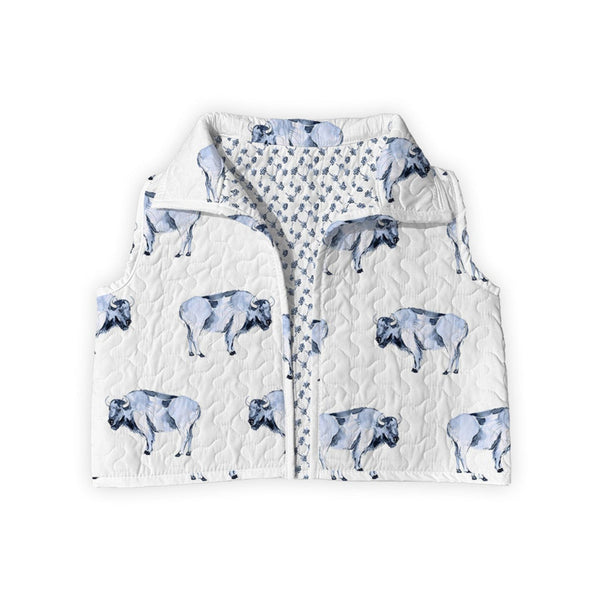 Buffalo Icon Blue Quilted Cate Vest