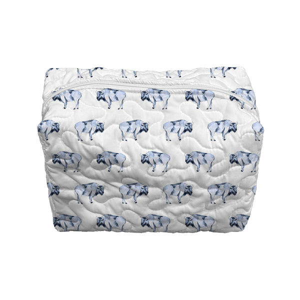 Buffalo Icon Blue Quilted Makeup Bag