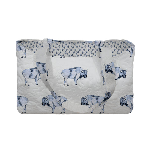 Buffalo Icon Blue Quilted Tote