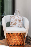 Buffalo Toile Brown Quilted Handbag