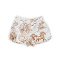 Buffalo Toile Brown Quilted Scallop Shorts *Web Exclusive*
