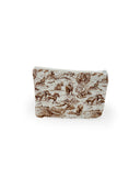Buffalo Toile Brown Quilted Makeup Bag