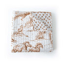 Buffalo Toile Brown Baby Blanket