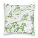 Buffalo Toile Green Quilted 20" Pillow