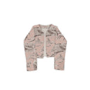 Buffalo Toile Rose Cropped Quilted Jacket