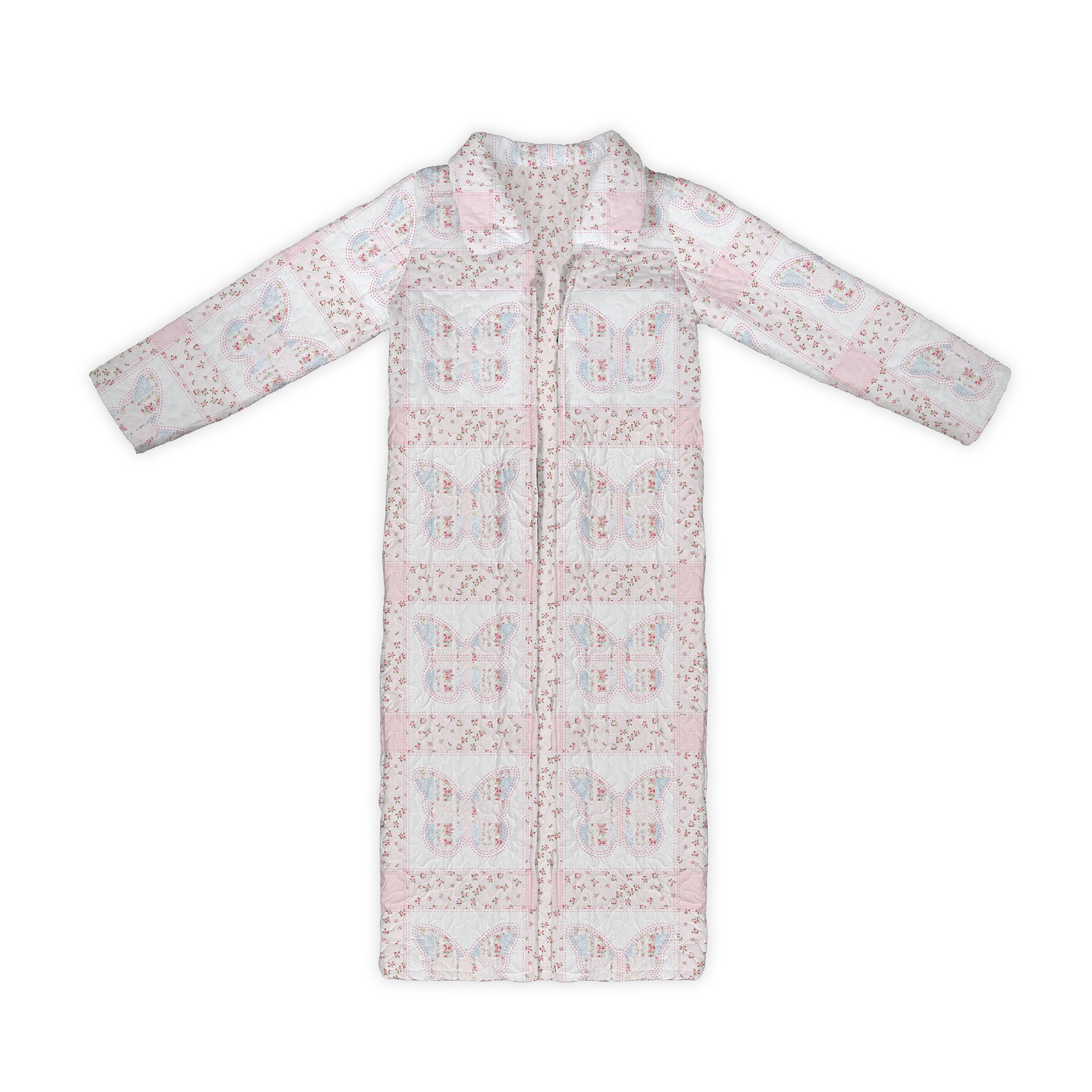 Butterfly Patchwork Pastel Quilted Maxi Coat *Web Exclusive* – Ida Mae Home