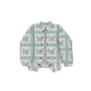 Butterfly Patchwork Turquoise Quilted Bomber Jacket *Web Exclusive*