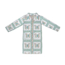 Butterfly Patchwork Turquoise Quilted Duster