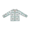 Butterfly Patchwork Turquoise Quilted Jacket