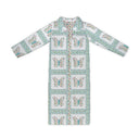 Butterfly Patchwork Turquoise Quilted Maxi Coat *Web Exclusive*