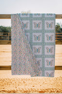 Butterfly Patchwork Turquoise Quilt