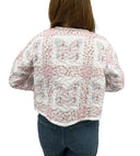 Butterfly Patchwork Pastel Cropped Quilted Jacket