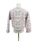 Butterfly Patchwork Pastel Cropped Quilted Jacket