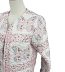 Butterfly Patchwork Pastel Cropped Quilted Jacket