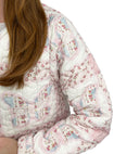Butterfly Patchwork Pastel Cropped Quilted Jacket