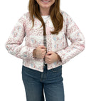 Butterfly Patchwork Pastel Cropped Quilted Jacket