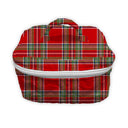 red and green christmas plaid qulited travel bag 