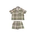 Carrie Plaid Linen Shorty Pajama Set