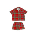 Carrie Plaid Red Floral Shorty Pajama Set