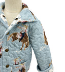Casey Cowgirl Patchwork Blue Youth Quilted Snap Jacket