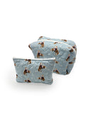 Casey Cowgirl Patchwork Blue Quilted Makeup Bag