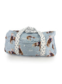 Casey Cowgirl Patchwork Blue Quilted Weekender Duffle Bag