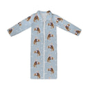 Casey Cowgirl Patchwork Blue Quilted Maxi Coat *Web Exclusive*