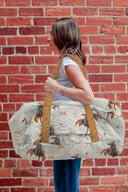 Casey Cowgirl Patchwork Linen Weekender Duffle Bag